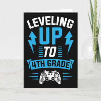 Leveling Up To 4th Grade Fourth Gamer Birthday Par Kaart