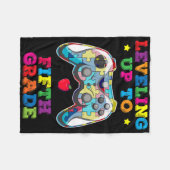 Leveling Up To 5th Grade Autism Gamer Ck To School Fleece Deken (Voorkant (Horizontaal))