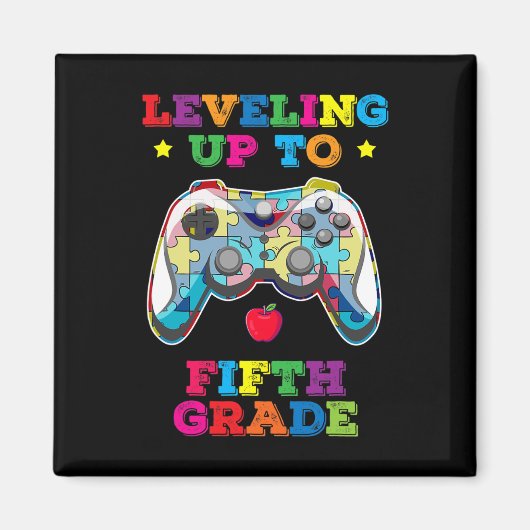 Leveling Up To 5th Grade Autism Gamer Ck To School Magneet (Voorkant)