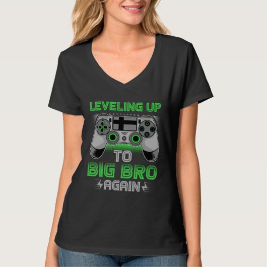 Leveling Up To Big Bro Again Video Gamer Big Broth T-shirt (Voorkant)