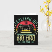 Leveling Up To Big Brother 2026 Funny New Gamer Bo Kaart (Gele Bloem)