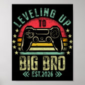 Leveling Up To Big Brother 2026 Funny New Gamer Bo Poster (Voorkant)