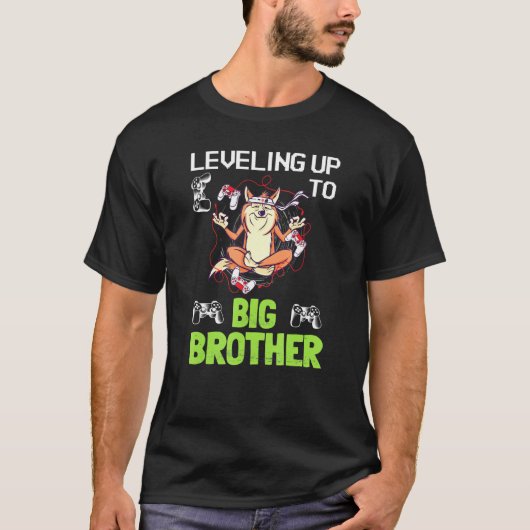 Leveling Up To Big Brother Gamer Shiba Inu Dog Vid T-shirt (Voorkant)