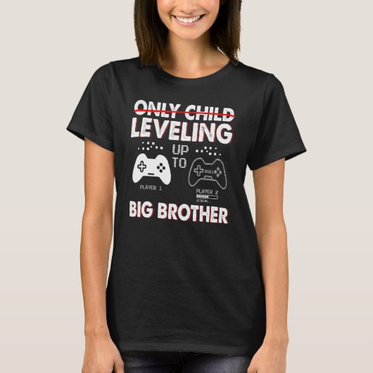 Leveling Up To Big Brother Pregnancy T-shirt (Voorkant)