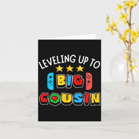 Leveling Up To Big Cousin Funny Gaming Video Game Kaart (Gele Bloem)