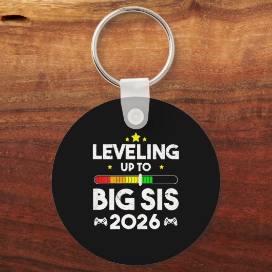 Leveling Up To Big Sis Est 2026 New Big Sister 202 Sleutelhanger (Voorkant)