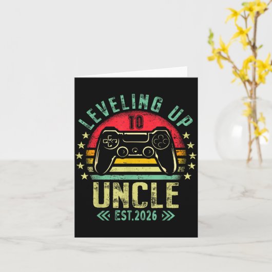 Leveling Up To Uncle 2026 Funny Gamer Soon To Be U Kaart (Gele Bloem)