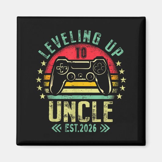 Leveling Up To Uncle 2026 Funny Gamer Soon To Be U Magneet (Voorkant)