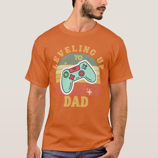 Leveling Upo Dad Funny Gaming Gamer Dad retro vint T-shirt (Voorkant)