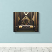 Leven 1 Uitgerekte Art Deco Canvas Print (Insitu (Houten vloer))