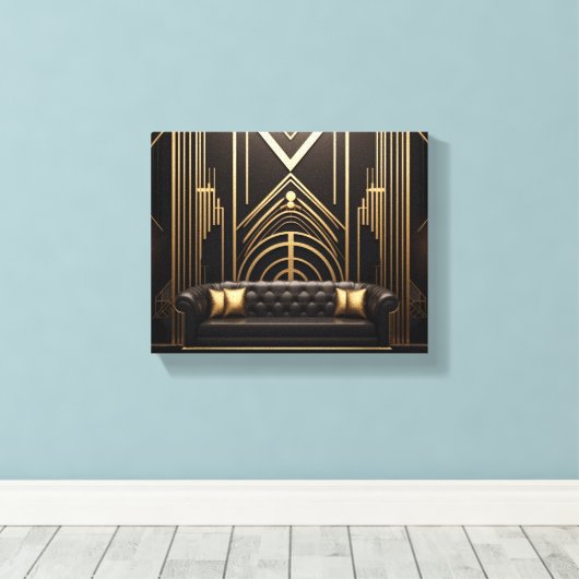 Leven 1 Uitgerekte Art Deco Canvas Print (Insitu (Houten vloer))