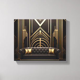 Leven 1 Uitgerekte Art Deco Canvas Print