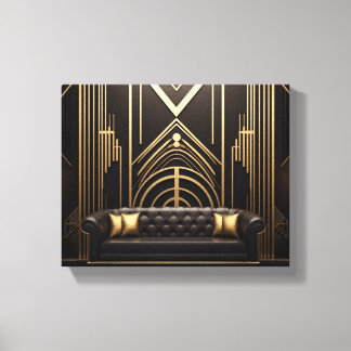 Leven 1 Uitgerekte Art Deco Canvas Print