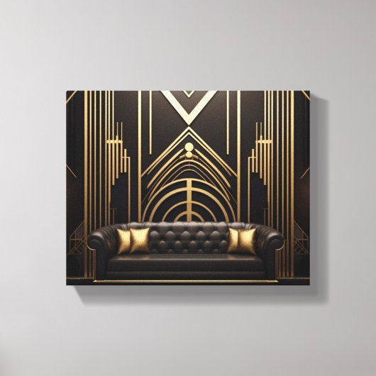 Leven 1 Uitgerekte Art Deco Canvas Print (Voorkant)