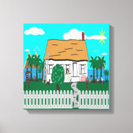 Leven aan het strand canvas afdruk