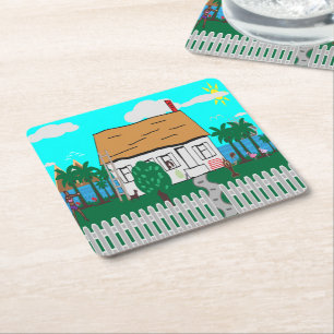 Leven aan het strand kartonnen onderzetters