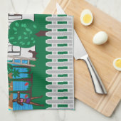 Leven aan het strand theedoek (Quarter Fold)