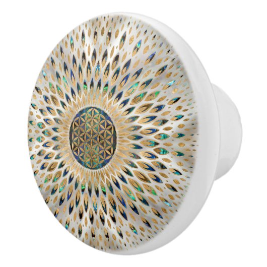 Leven - Abalone Shell en Pearl Keramische Knop (Rechts)