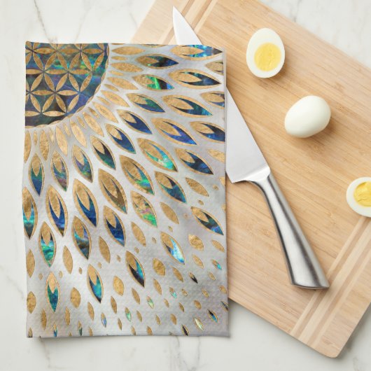 Leven - Abalone Shell en Pearl Theedoek (Quarter Fold)