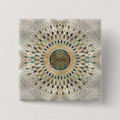 Leven - Abalone Shell en Pearl Vierkante Button 5,1 Cm (Voorkant)