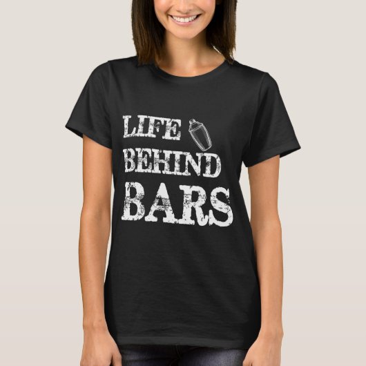 Leven achter Bars Funny Bartending Mixoloog Barte T-shirt (Voorkant)