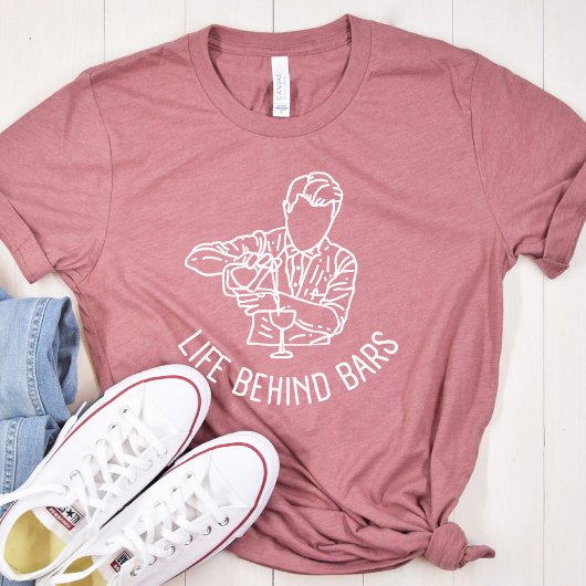 Leven achter de tralies, barman, grappig bartendin t-shirt