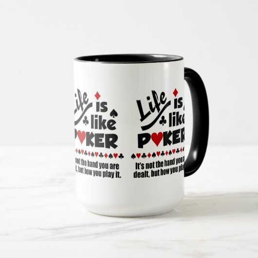 LEVEN ALS AANGEPASTE mokken VOOR POKER (Voorkant rechts)