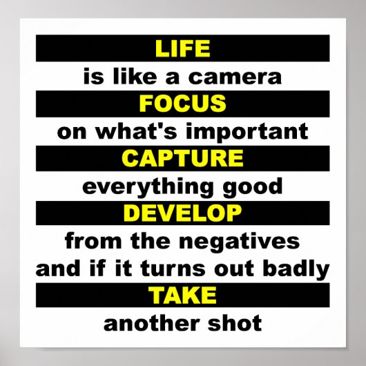 Leven als een Camera Grappige Poster (Voorkant)