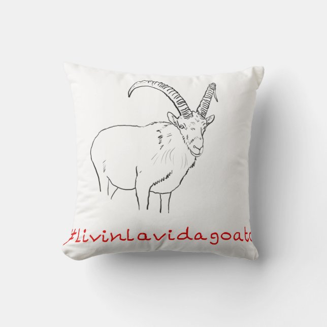 Leven als een geit Funny Geit Dieren Kunst Tekenin Kussen (Voorkant)