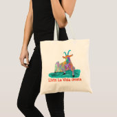 Leven als een Geit Grappig Schreeuwende Geit Ontwe Tote Bag (Voorkant (product))