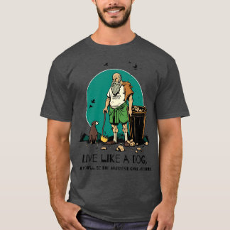 leven als een hond Diogenes is cool filosofie T-shirt