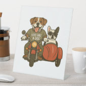 Leven als een hondenmotor reclamebord met voetstuk (Insitu)