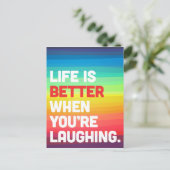 Leven als je lacht. briefkaart (Staand voorkant)