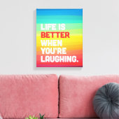 Leven als je lacht. canvas afdruk (Insitu (Woonkamer))