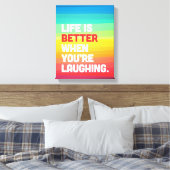 Leven als je lacht. canvas afdruk (Insitu (Slaapkamer))