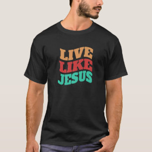 Leven als Jezus Godsdienst Christelijke gebogen L T-shirt