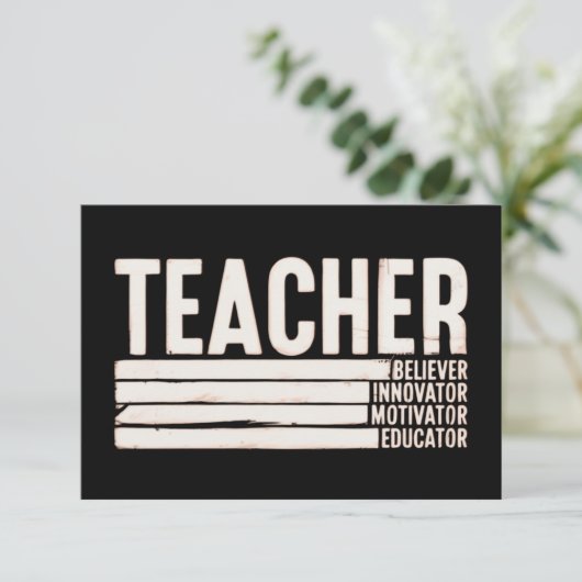 Leven als leraar terug naar school bedankkaart (Staand voorkant)