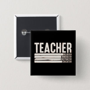 Leven als leraar terug naar school vierkante button 5,1 cm
