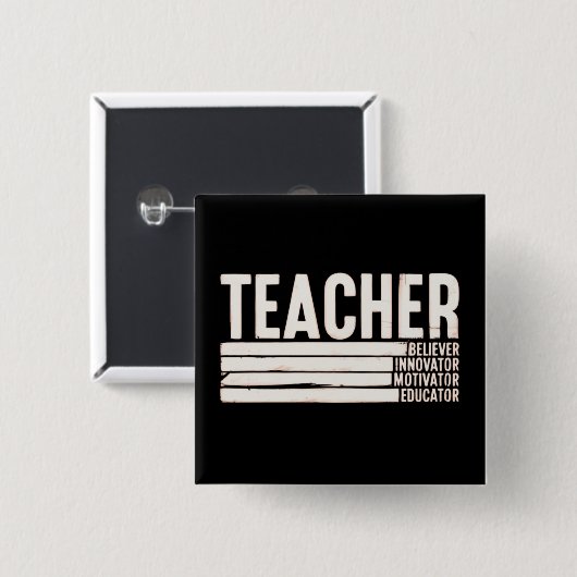 Leven als leraar terug naar school vierkante button 5,1 cm (Voorkant /achterkant)