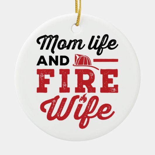 Leven als moeder en brandweervrouw keramisch ornament (Voorkant)