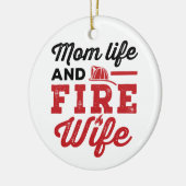 Leven als moeder en brandweervrouw keramisch ornament (Links)