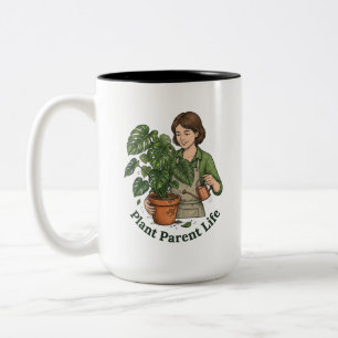 Leven als Ouder van Planten Funny Botanische Tuini Tweekleurige Koffiemok