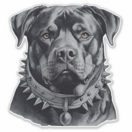 Leven als Rottweiler met Spike Caller Sticker (Voorkant)