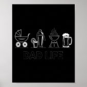 Leven als vader Fles Gril Bier Wagentje Schattige Poster (Voorkant)