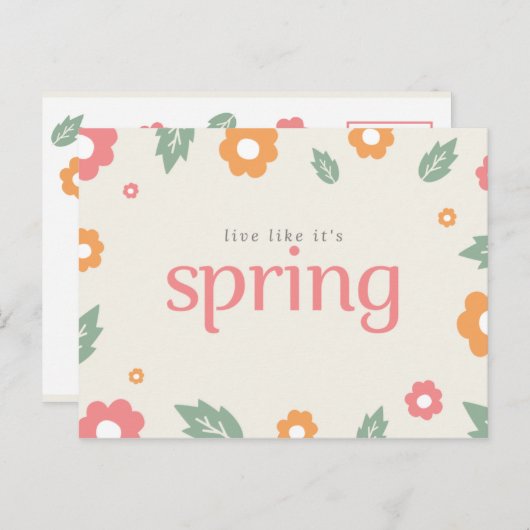 leven alsof het de lente is briefkaart (Voorkant / Achterkant)