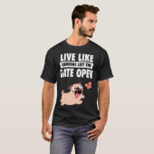 Leven alsof iemand de poort open heeft gelaten t-shirt (Voorkant volledig)