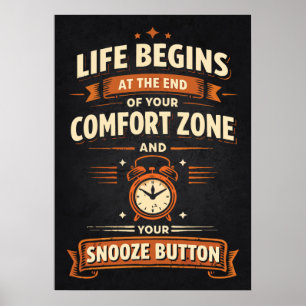 Leven Begint aan het Einde van de Comfortzone en L Poster