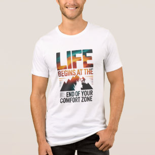 LEVEN BEGINT AAN HET EINDE VAN JE COMFORTZONE D01 Tri-Blend SHIRT