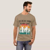 Leven begint als hij weggaat grappig t-shirt (Voorkant volledig)