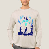 Leven Begint bij 20 Knopen Turquoise Blauwe Silhou Tri-Blend Shirt (Voorkant volledig)